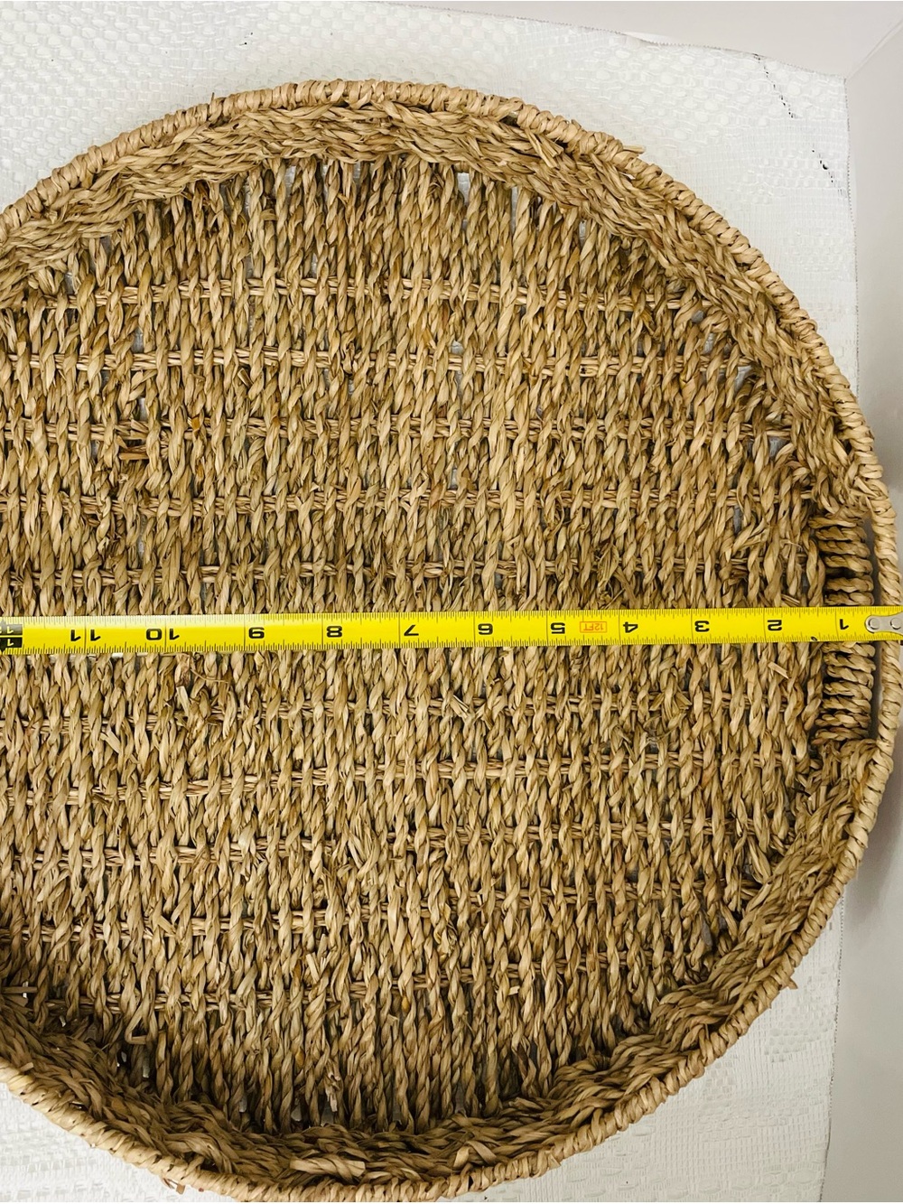 Natural Woven Seagrass Round Tray - Natural